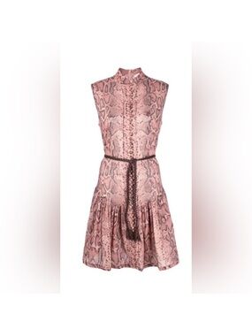 Zimmermann Snake Print Sleeveless Mini Dress
